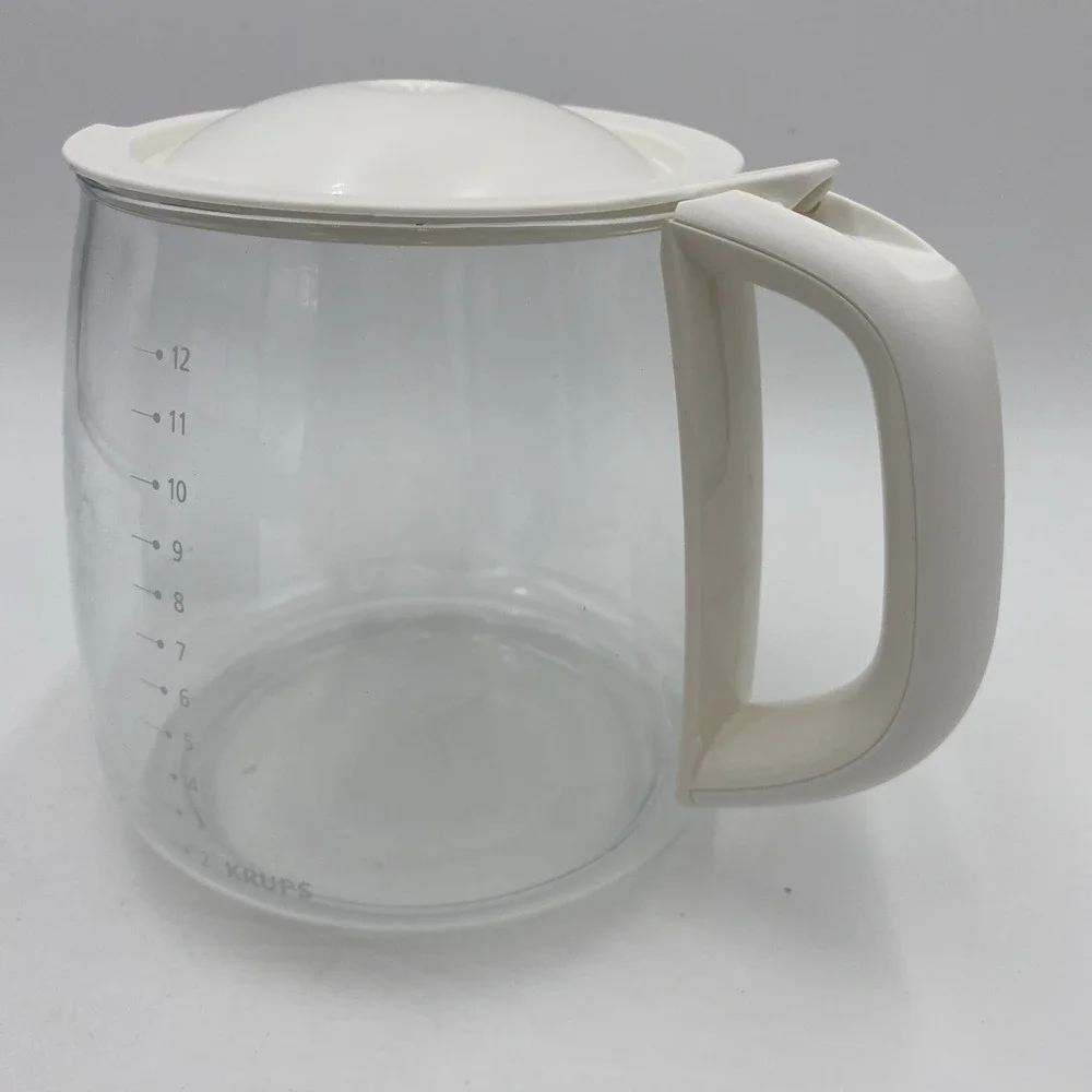 Krups Unisex 12-Cup Glass Carafe White F15B0H Replacement FME Coffee Maker Pot